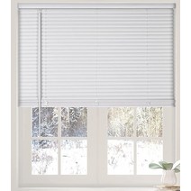 Calyx Interiors 2.5cm 무선 비닐 미니 블라인드 화이트 50.8cm 너비 x 183cm 높이 428982