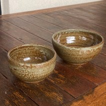 한국 고급 특별한 도자기 그릇 녹색 빛 불의 조화 분청 밥그릇 국그릇 1인세트, 1인세트(밥그릇1p국그릇1p)