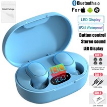 블루투스이어폰 넥밴드무선 이어폰 Bluetooth-compatibleV 5.0 스포츠 헤드셋 E7S TWS 핸즈프리 휴대 전화, 08 Blue