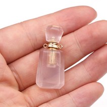 향수 고체 아로마 목걸이 천연 마노 펜던트 향수병 모양 천연석 쥬얼리 제작 DIY, [22] Rose Quartz6