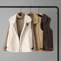 Covlanink 뽀글이 자켓 양털 무스탕 롱조끼 루즈핏 겨울 후리스