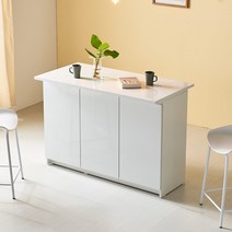 엣지퍼니처 리베라 하이그로시 1200 1600 아일랜드 식탁 홈바, 화이트