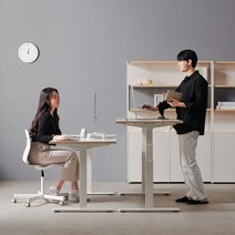 파우트 텍덱 모션데스크 1200 1400 1600, 메이플&메이플, 2단블랙_1200