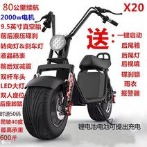 듀얼전동킥보드 접이식 두발킥보드 큰 할리 남자 멋진 성격 더블 통근 전기 스쿠터 리튬 배터리 와이드 타이어 이륜 성인, [13] X20 2000W 듀얼 배터리 리튬 배터리(충, [01] 60V