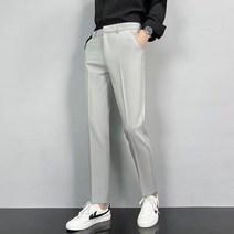 수입 봄 가을 남자 슬랙스 회사원 데일리 대학생 바지 와이드 테이퍼드핏 통넓은 팬츠 치트키 밴딩 면접 소개팅 나일론 면바지 부츠컷 키큰쇼핑