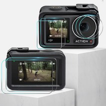 DJI 오즈모 액션4 악세사리 스크린 렌즈 보호 필림 2매 1세트, 1개