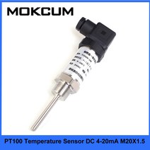 온도센서 -100-600 섭씨 PT100 온도 트랜스미터 4-20mA M20X1.5 스레드 50MM 플매트 카펫 러그인 통합 센서 모니터 모듈, [09] 100100 M20X15 50