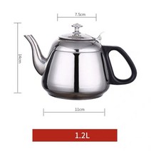 은주전자 은다기 다도은주전자 수제은주전자 실버 스테인레스 스틸 인퓨저 주전자 금속 커피 포트 가스 스토브 인덕션 쿠커 필터 호텔 대용량 차, 12L A