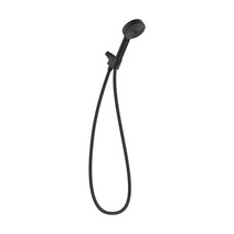 Hansgrohe Pulsify 15.2cm(6인치) 핸드헬드 샤워 헤드 세트 모던 3스프레이 파우더레인 인텐스레인 맥동 마사지 크롬 호스 포함 퀵클린 포함 2.5GPM, 1.75_Matte Black, Matte Black