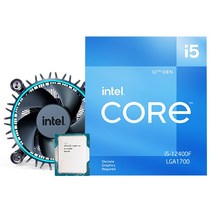 박스 인텔 코어12세대 정품 i5-12400F CPU (엘더레이크 LGA1700 쿨러포함)