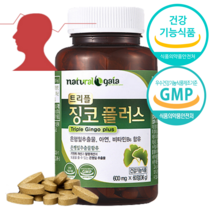 식약처인증 혈행개선 120정 4개월분 고함량 징코 플러스 뇌순환 뇌 기능 추천, 60정 x 3개