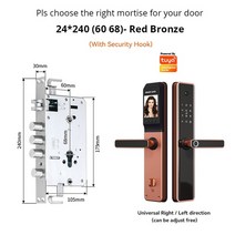 유리문도어락 출결관리 지문인식 강화도어도어락 카메라 모니터링 잠금 장치 tuya 생체 wifi 앱 암호 rfid 잠금 장치가있는 보안 지능형 스마트 잠금 장치, r 라운드 래치, 왼쪽