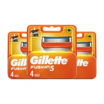 [더 오래가는 독일정품] 질레트 퓨전5 면도날 4입x3개(총 12개) / 프로글라이드&파워 호환 / 스테인리스 5중날 / 윤활밴드