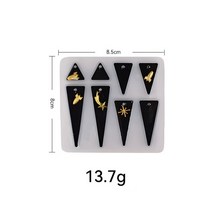견고한 Polygon Oval Earrings Necklace Pendant Uv Epoxy Resin Mold DIY Keychain Backpack Silicone Jew, 12 12
