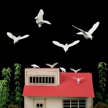 우드락 폼포드 건축용스티로폼 압축스티로폼 10pcs miniatur 모델 비둘기 디오라마 건축 장면 만들기 재료에 대한 조경 레이아웃 키트에 대한 새 비행, 작은