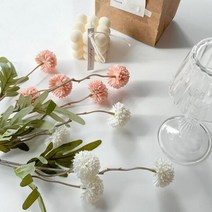 생생한 꽃연출 카페 예식장 인테리어 조화 3개 카페인테리어 복도장식 공연장 화장실 로비장식 웨딩홀, 미니찔레 샴페인