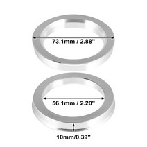 타이어보관XAutohaux 2 개 OD 60.1 73.1 72.6mm ~ ID 57.1 56.1 64.1mm 알루미늄 합금 자동차 허브 중심 링, 03 73.1-56.1