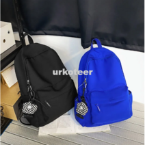 urkoteer블루 백팩 배낭 심플 디자인 코발트블루 대용량 가방
