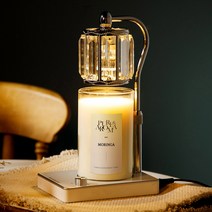 캔들백화점 롱스퀘어 크리스탈 ELSA 캔들워머+소이캔들 대용량 1000ml 대왕캔들 세트, ELSA 실버화이트+모링가