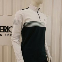 루이까스텔 FW가을겨울 그라데이션 줄프린트 면분할 1/2ZIP-UP 남성티셔츠3MCTS043
