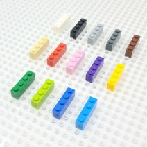 요고요 레고 호환 부품 커스텀 벌크 브릭 블럭 타일 플레이트 100G 소포장 패키지, [브릭 1 x 4] 핑크 100G