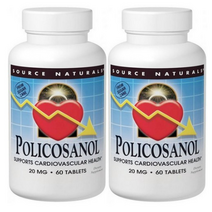 Source Naturals 폴리코사놀 Policosanol 20mg 60정 2팩