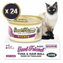 키밍 / 굿프랜드 고양이캔 고양이간식 참치와헤어볼 85g 24, 본품