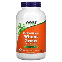 NOWFoods 그린 슈퍼푸드 오가닉 순수 밀싹 파우더 Wheat grass Powder 255g 1팩