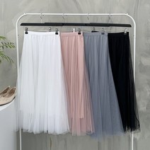 행복여[신상무배]솜사탕 풍성한 플레어 밴딩 레이스 샤 스커트
