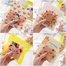 호쿠호니 귀여운지퍼백 선물 답례품포장 간식 봉투 구디 캐릭터 씰링, 섬 베어