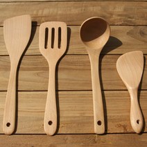 나무 국자 주걱 캠핑 조리도구 4종 세트