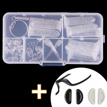 안경 수리 공구 세트 나사 드라이버 12종 실리콘 코패드 투명 블랙