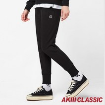 아키클래식 세미슬림핏 라이트 A로고 트레이닝 조거팬츠 블랙