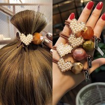 마이런웨이 하트장식 머리끈 4개 DAH294