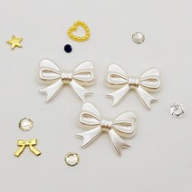 큐트 진주 리본 팬던트 3개 레진 악세사리 공예 아트 키링 열쇠고리 만들기