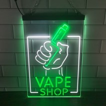 네온사인 무드등 간판 네온조명 led 카페 펍 술집 vape shop holding, 20x30cm, 흰색과 녹색