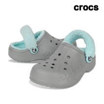 크록스 바야 라인드 퍼즈 스트랩 클로그 그레이 206633-0IG