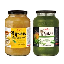 꽃샘 꿀유자차S 1kg + 꽃샘 꿀알로에차 1kg