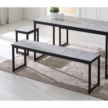 뉴욕미니멀 스틸컬러 2인용 식탁 벤치의자(120cm 3색) 체어 형 현관 거실, 화이트