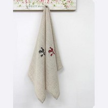 손님 접대용 수닭 자수 고급 린넨 키친 크로스 인테리어소품 주방타올 식탁패드 독일행주 원룸, 네이비자수