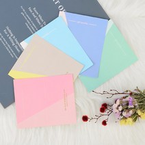 파스텔 투톤 감사 축하 카드 봉투 세트 생일카드 칭찬카드 감정카드, 1개, 분홍색
