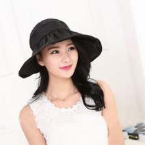 해변 바닷가 자외선차단용 가벼운모자 열내릴때 헬스, 러블리리본 블랙