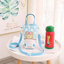 산리오 시나모롤 캐릭터 물통 물병 텀블러 드링크 크로스 백 가방 주머니 케이스, 흰개
