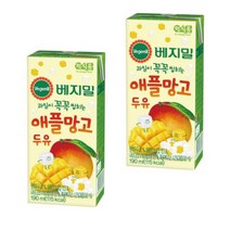 정식품 베지밀 과일이 꼭꼭 씹히는 애플망고 두유 190ml x 48팩, 상세페이지 참조