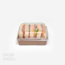 [SJ 이중트레이 18호] 일회용 크라프트 트레이 샌드위치 베이커리 포장용기 뚜껑set / 1box 500개