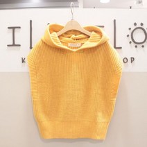 일로딜로 아동공용으로 캐쥬얼하게 입을 수 있는 니트 후드조끼 IDVK22W50