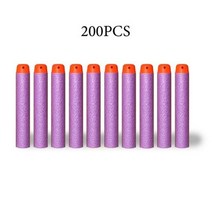 서바이벌 페인트볼 72CM 리필 다트 총알 구멍 있음 소프트 너프용 장난감, Purple 200PCS