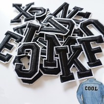 대형 영어 알파벳 문자 자수 패치 핫멜트 접착제 천 액세서리 스티커 이름, [16] P