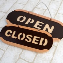 VEDANA_ OPEN/CLOSED 도어사인 오픈클로즈 우드 3861559p, 사이즈
