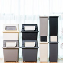 심플 분리수거함 플라스틱 수납적재함 재활용박스, 담다돔50L, 블랙
